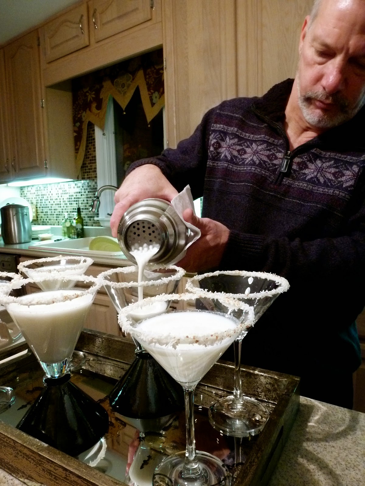 8 Plates Gabriella's Coconut Snowball Martini...CHEERS!
