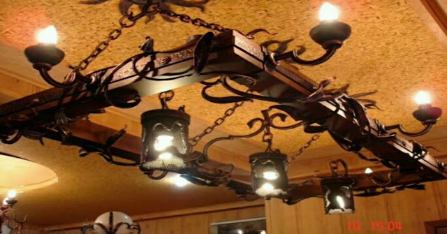 Chandeliers, candles and unusual lamps. Accessories