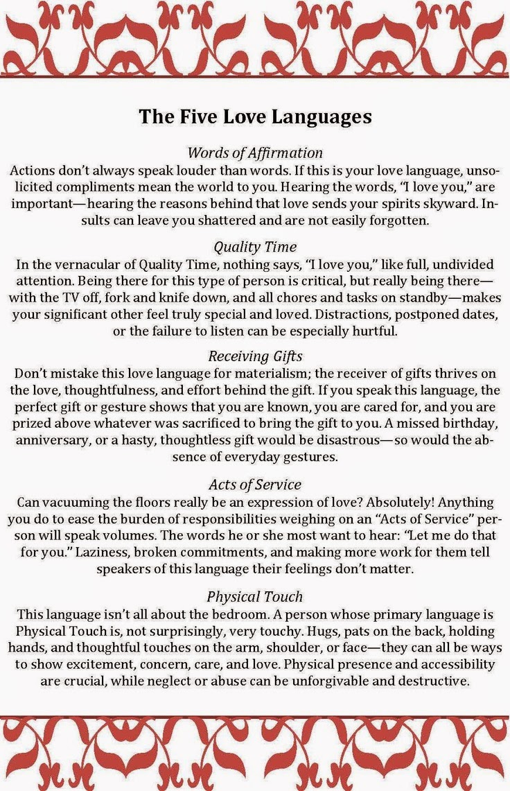 5 Love Languages Printable Test