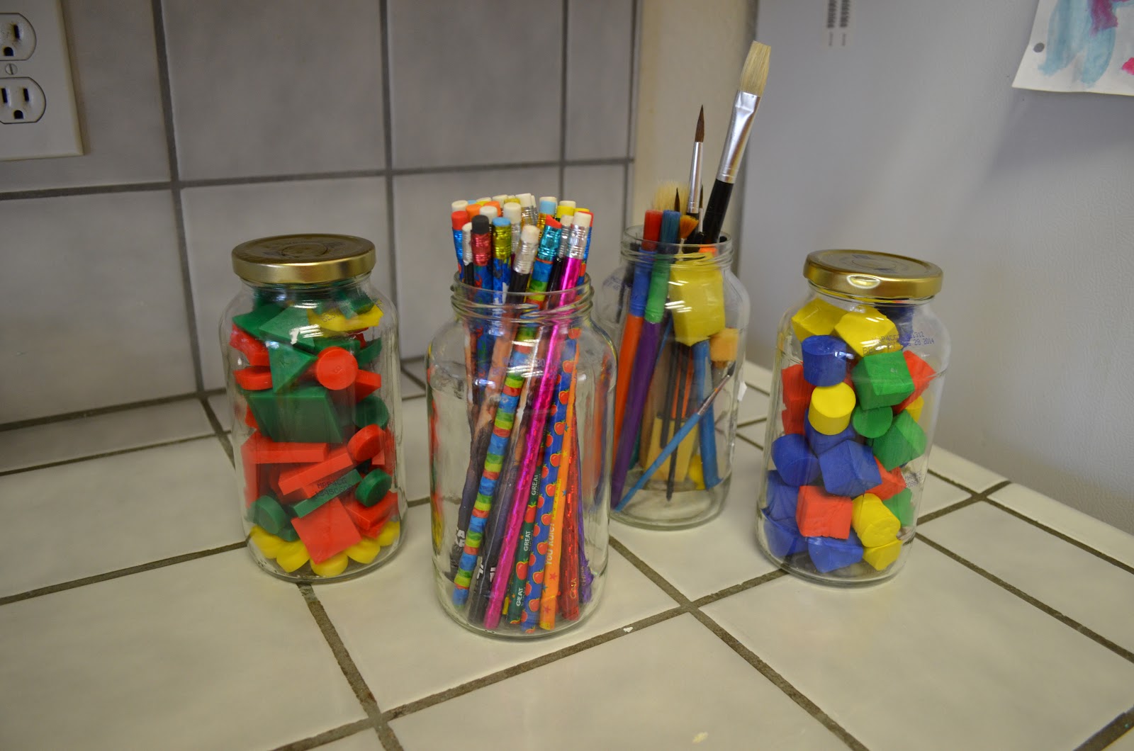 Crafty Mom of 3 Recycled Spaghetti Jars