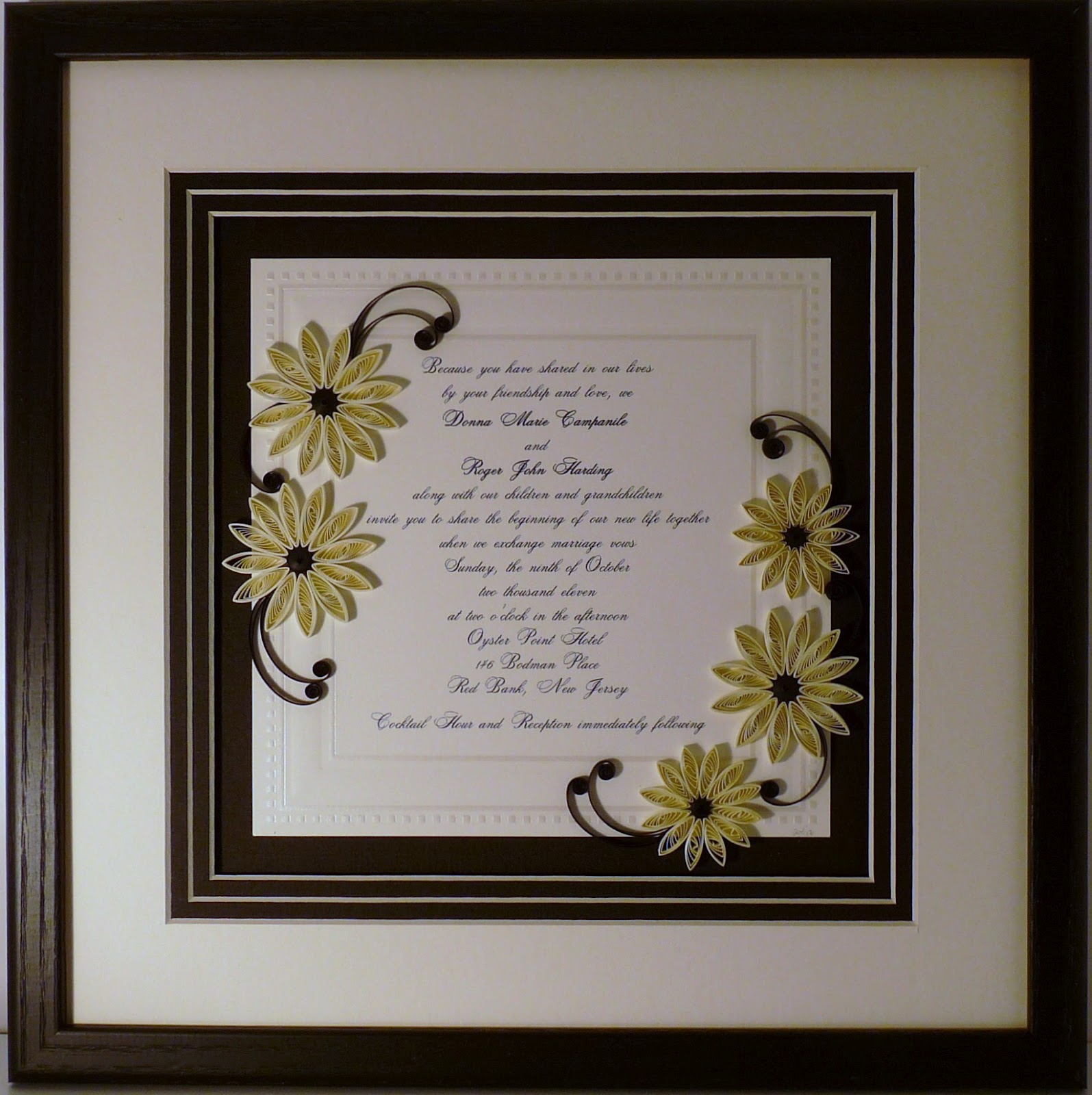 Quilling By Sandra White More Quilled Wedding Invitations
