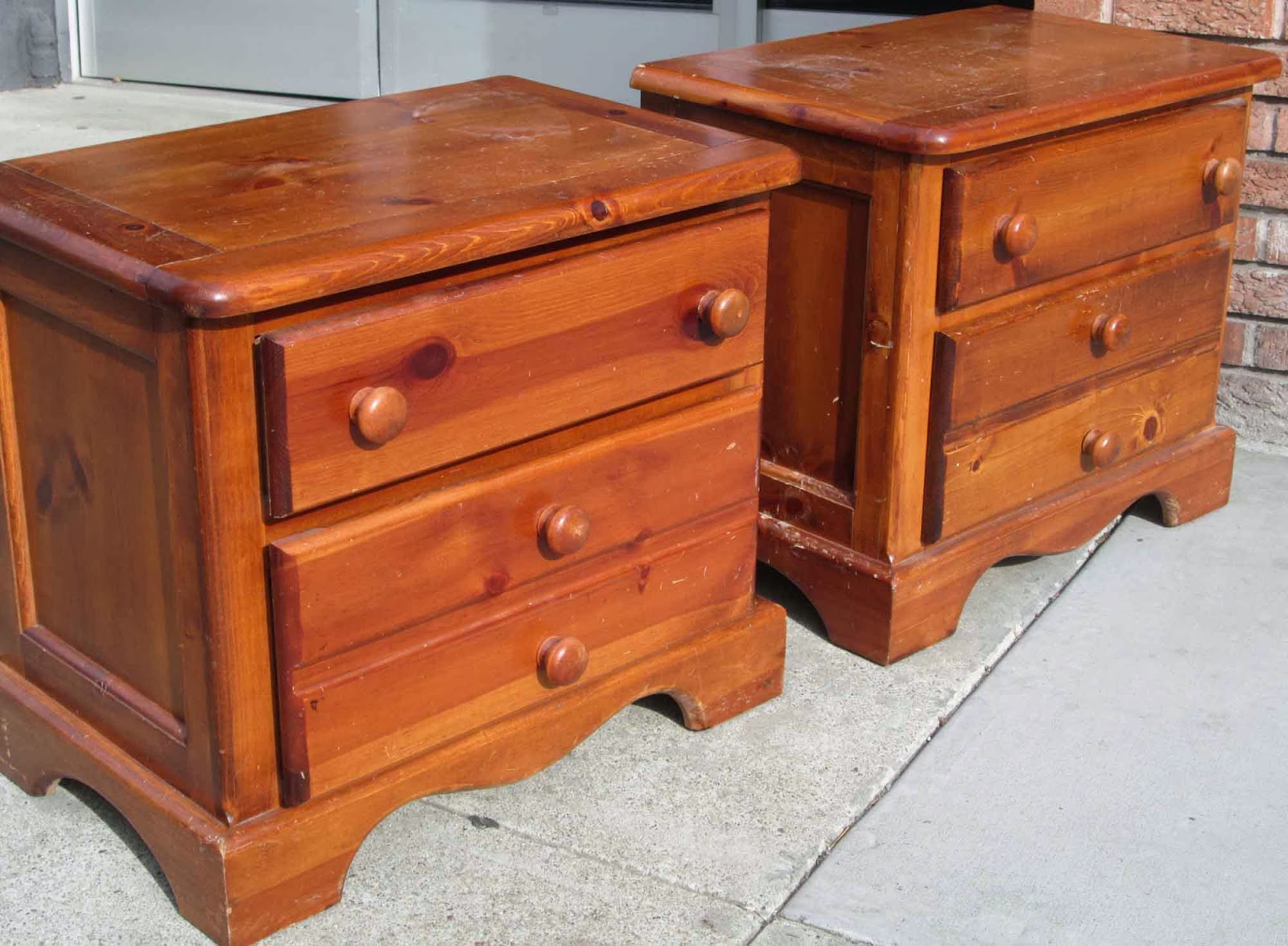 UHURU FURNITURE & COLLECTIBLES SOLD Pair of Wood Nightstands with 2