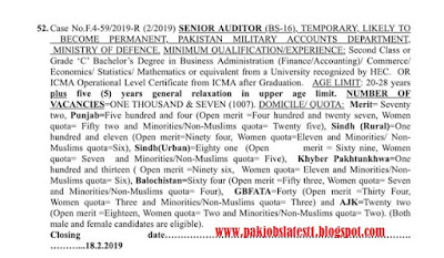 Latest FPSC Has Announced 1007 Job Of Senior Auditor (BS-16) Last Date 18 Feb 2019 Latest FPSC Has Announced 1007 Job Of Senior Auditor (BS-16) Last Date 18 Feb 2019