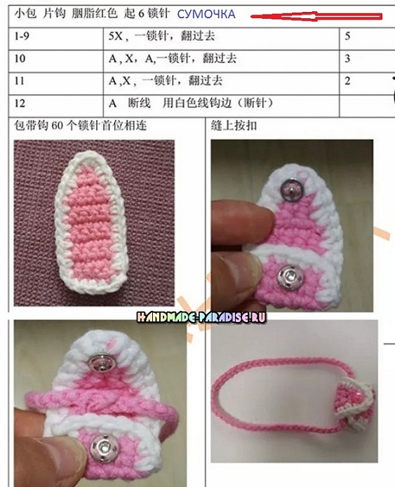 Описание вязания сумочки