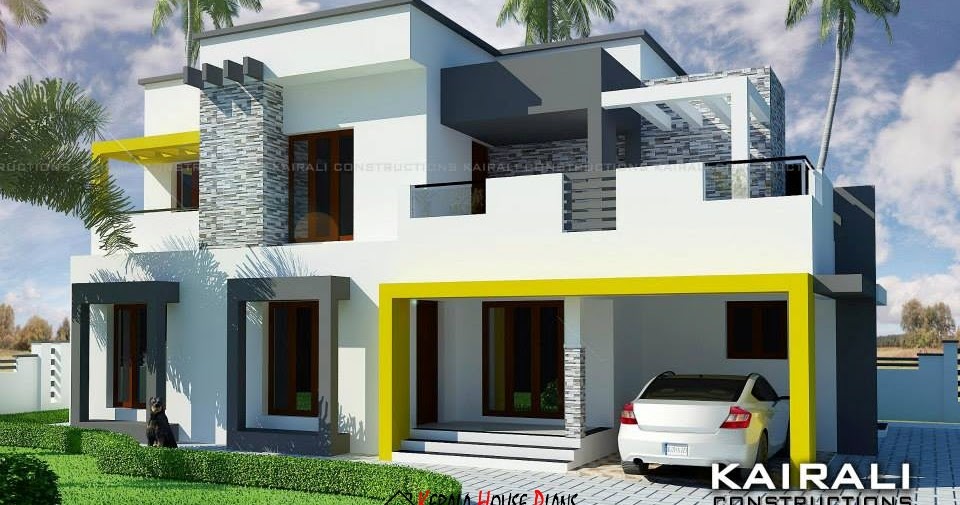 Double floor Contemporary house design with 4 Bed rooms