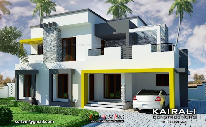 Double floor Contemporary house design with 4 Bed rooms