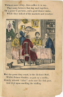 The illustration of the roast being served, now placed in the center of a page of verse.