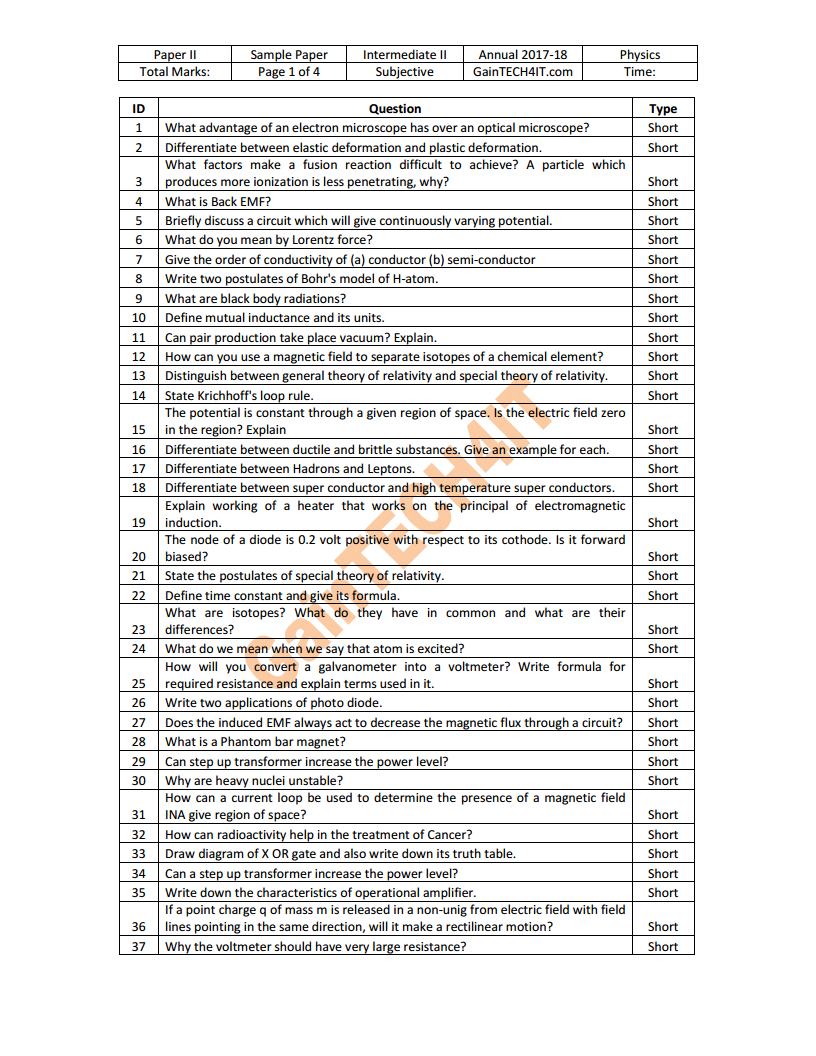 Lahore board model papers intermediate picture