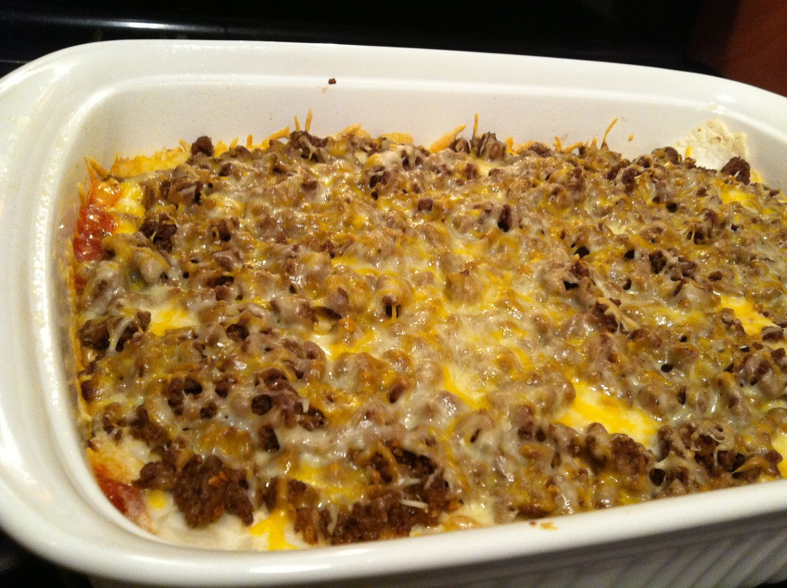 Just Add Chocolate Creamy Burrito Casserole