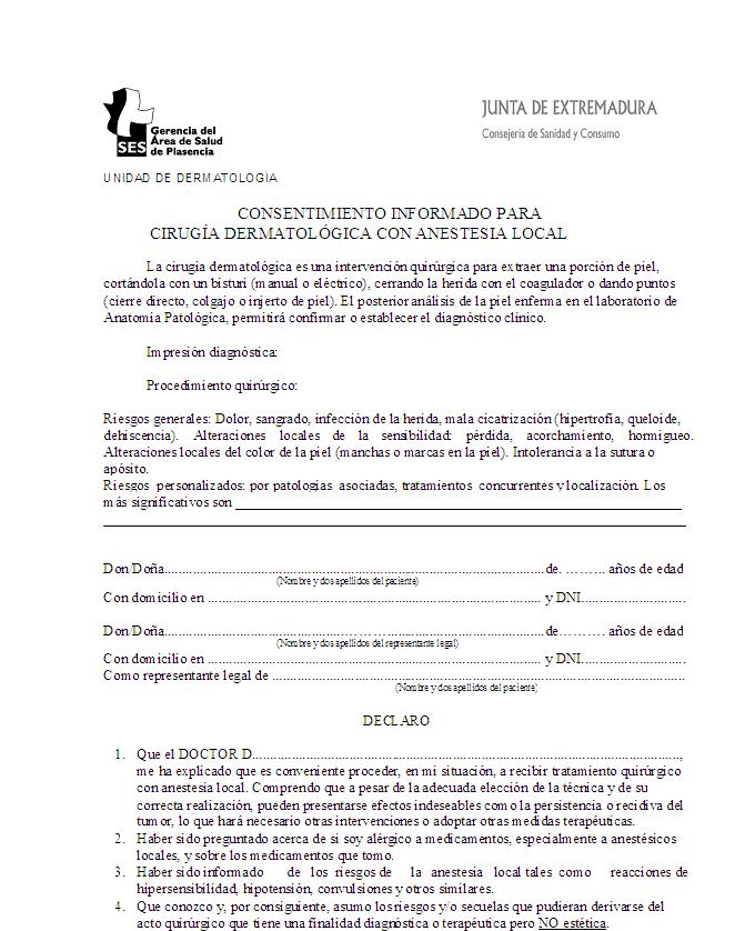 ÉTICA Y LEGISLACIÓN EN ENFERMERIA MODELO CONSENTIMIENTO INFORMADO ÉTICA Y LEGISLACIÓN EN ENFERMERIA MODELO CONSENTIMIENTO INFORMADO