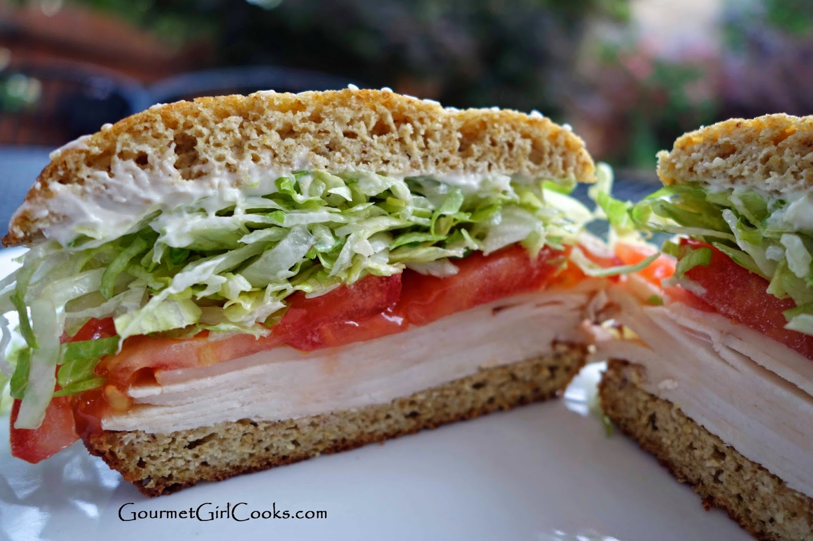 Gourmet Girl Cooks Amazing Turkey SANDWICH on a Sesame Seed Bun Low