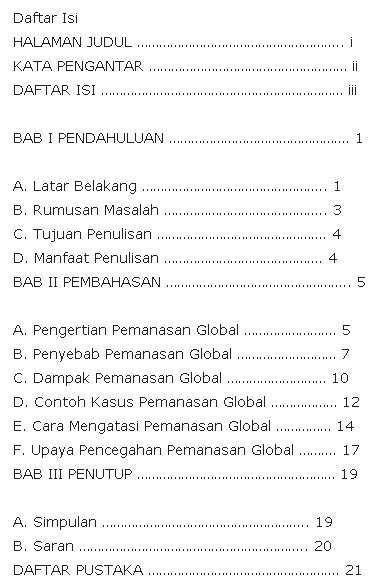 Contoh Daftar Isi