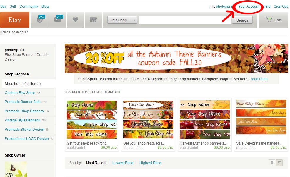 Boutiqueaholic How to upload etsy shop banner