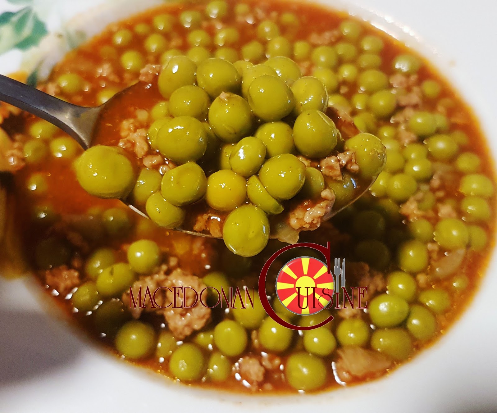 GREEN PEAS STEW WITH MINCED MEAT Macedonian Cuisine