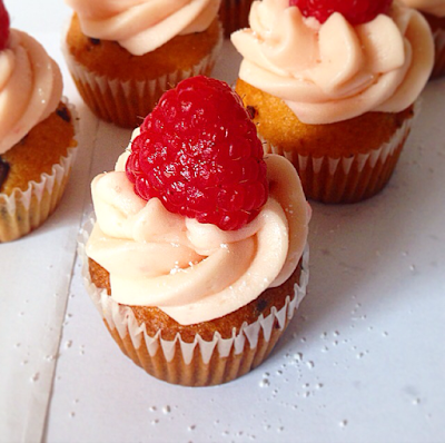 Baking is Love: mini raspberry & vanilla cupcakes.