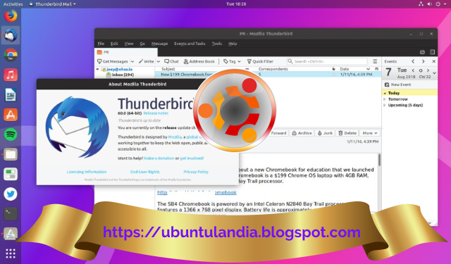 Rilasciata una nuova versione di MozillaThunderbird, tutte le modifiche descritte in dettaglio. 1 thunderbird 60 ubuntu