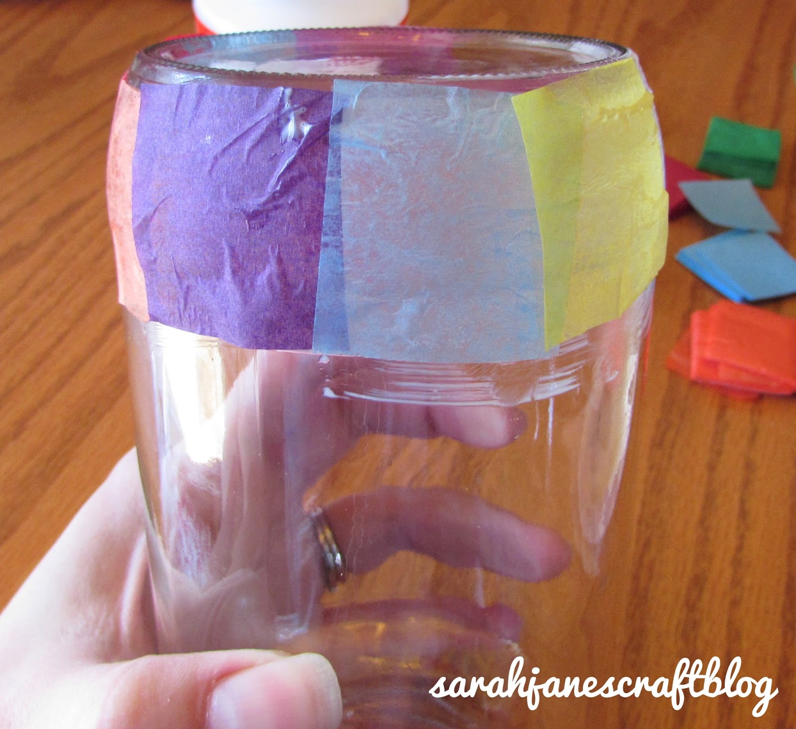 Tissue Paper "Stained Glass" Jar