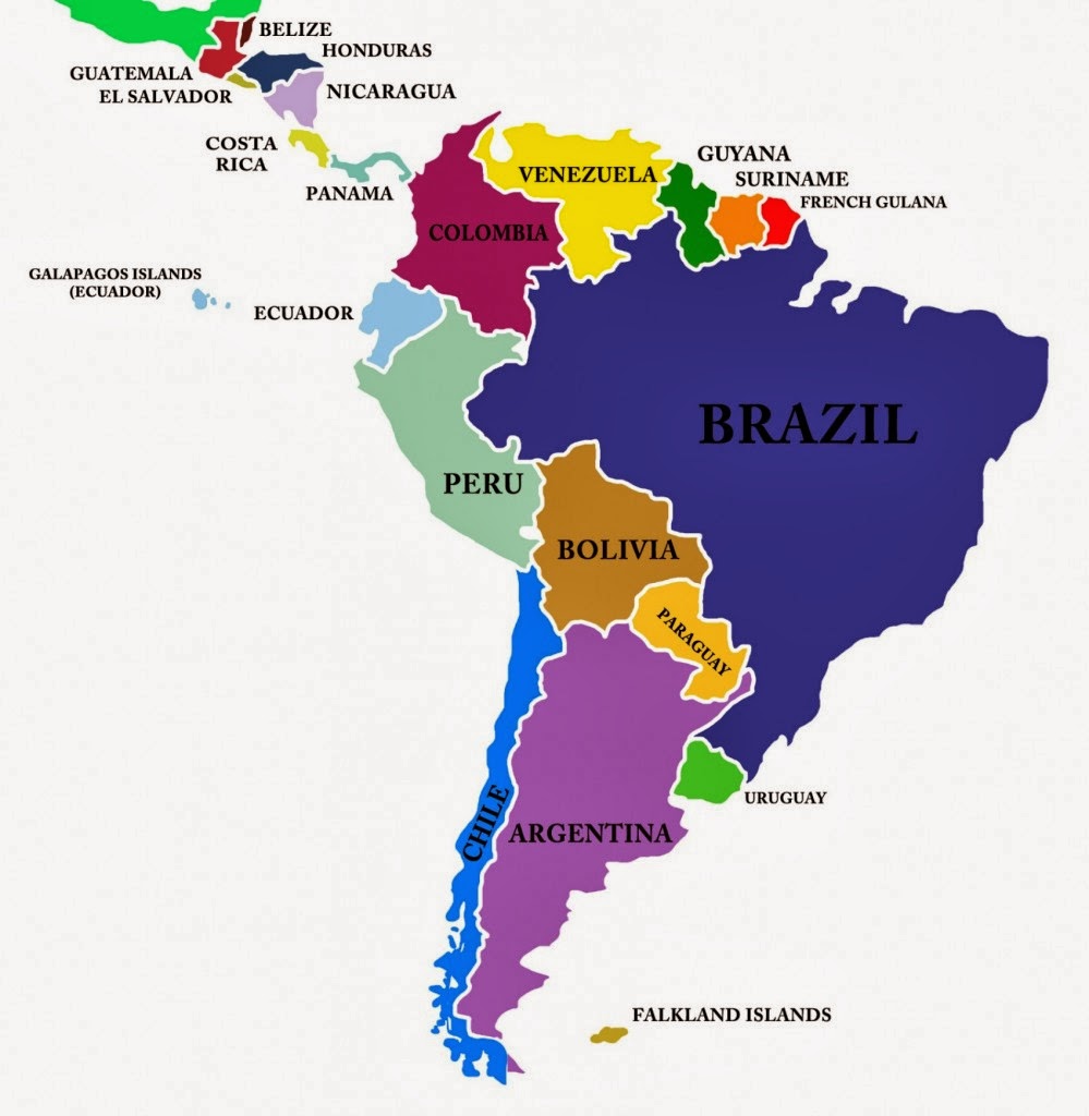 Map Of Central And Latin America 74