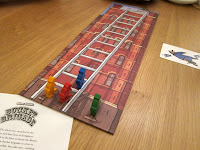 Bucket Brigade - The board and fireman and the beginning of the game