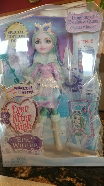 EVER AFTER HIGH DOLL SHOES EPIC WINTER CRYSTAL WINTER WHITE IRIDESCENT BOOTS