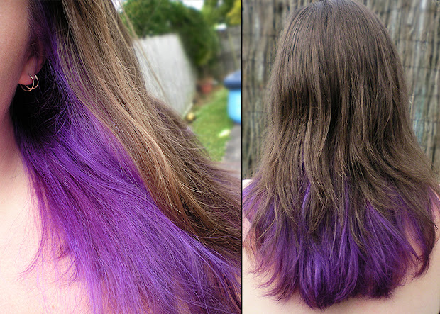 dark brown hair dyed tips