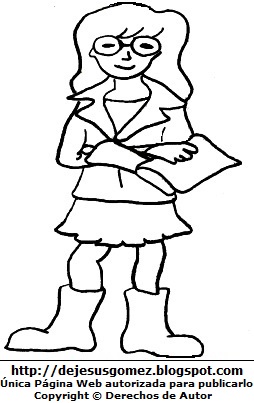 Persona - Mujer Persona - Mujer joven cruzando los brazos para colorear pintar e imprimir. Dibujo de persona hecho por Jesus Gomez