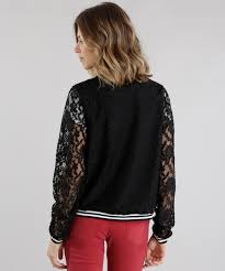 BOMBER COM RENDAS JAQUETA BOMBER DE RENDA