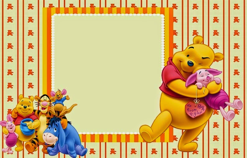 Amoroso Winnie the Pooh: Invitaciones para Descargar Gratis. Amoroso Winnie the Pooh: Invitaciones para Descargar Gratis.