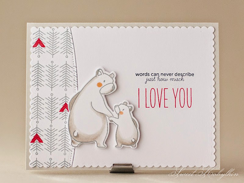 Card with Bear Hugs from Mama Elephant by Sweet Kob ylkin