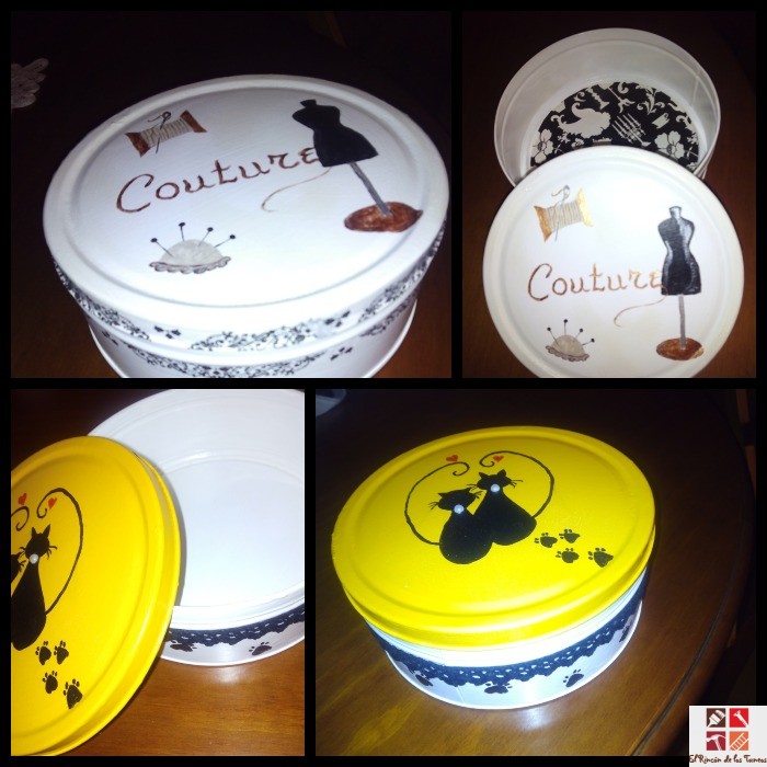 cajas de galletas tuneadas con pintura en spray