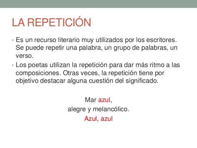 Talleres y Tertulias: RECURSO LITERARIO. La repetición