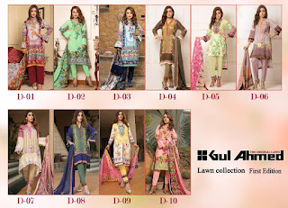 Gul ahmed Original lawn Pakistani Suits wholesale Surat and Mumbai, Delhi