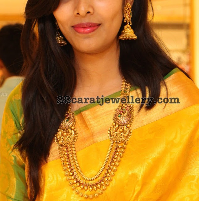 Antique Chains with Peacock and Jhumkas