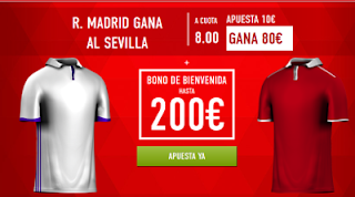 Supercuota 8 sportium Real Madrid vs Sevilla + 200 euros liga 14 mayo JRVM Supercuota 8 sportium Real Madrid vs Sevilla + 200 euros liga 14 mayo JRVM