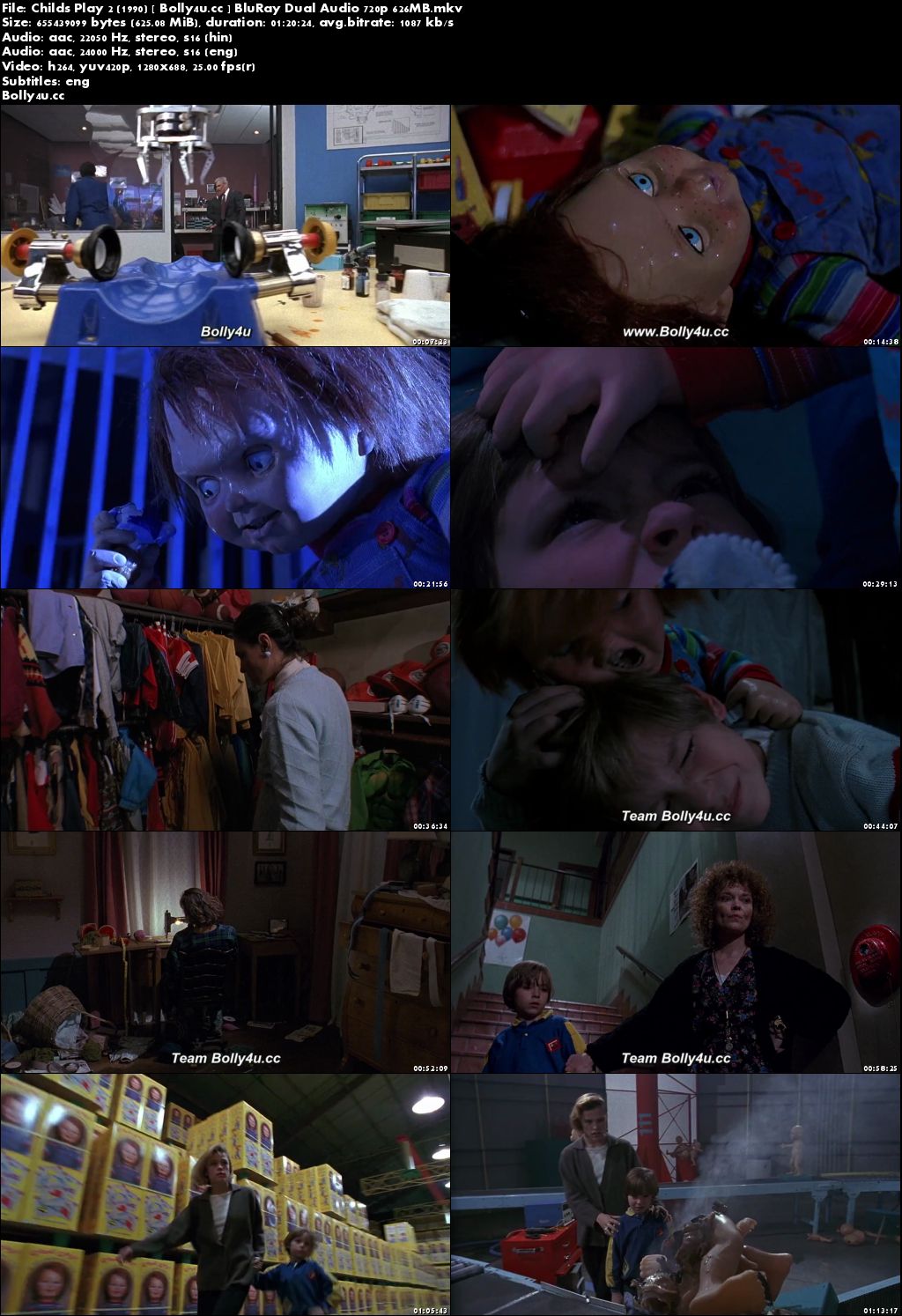 Childs Play 2 1990 BluRay 250Mb Hindi Dual Audio 480p Download