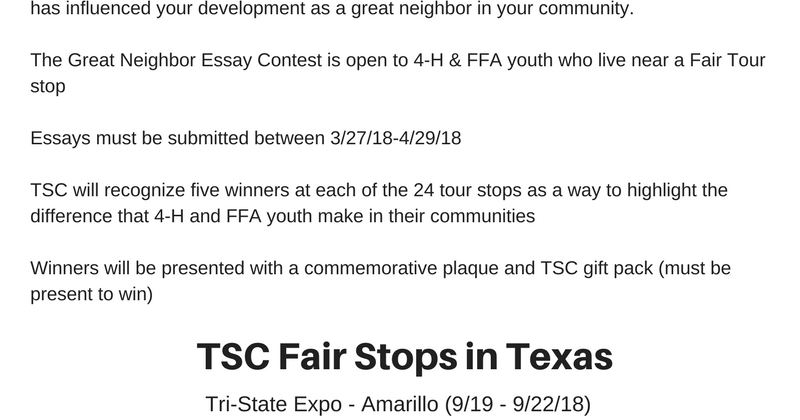 texas 4 h practitioners blog tsc mobile fair tour essay essay on fair