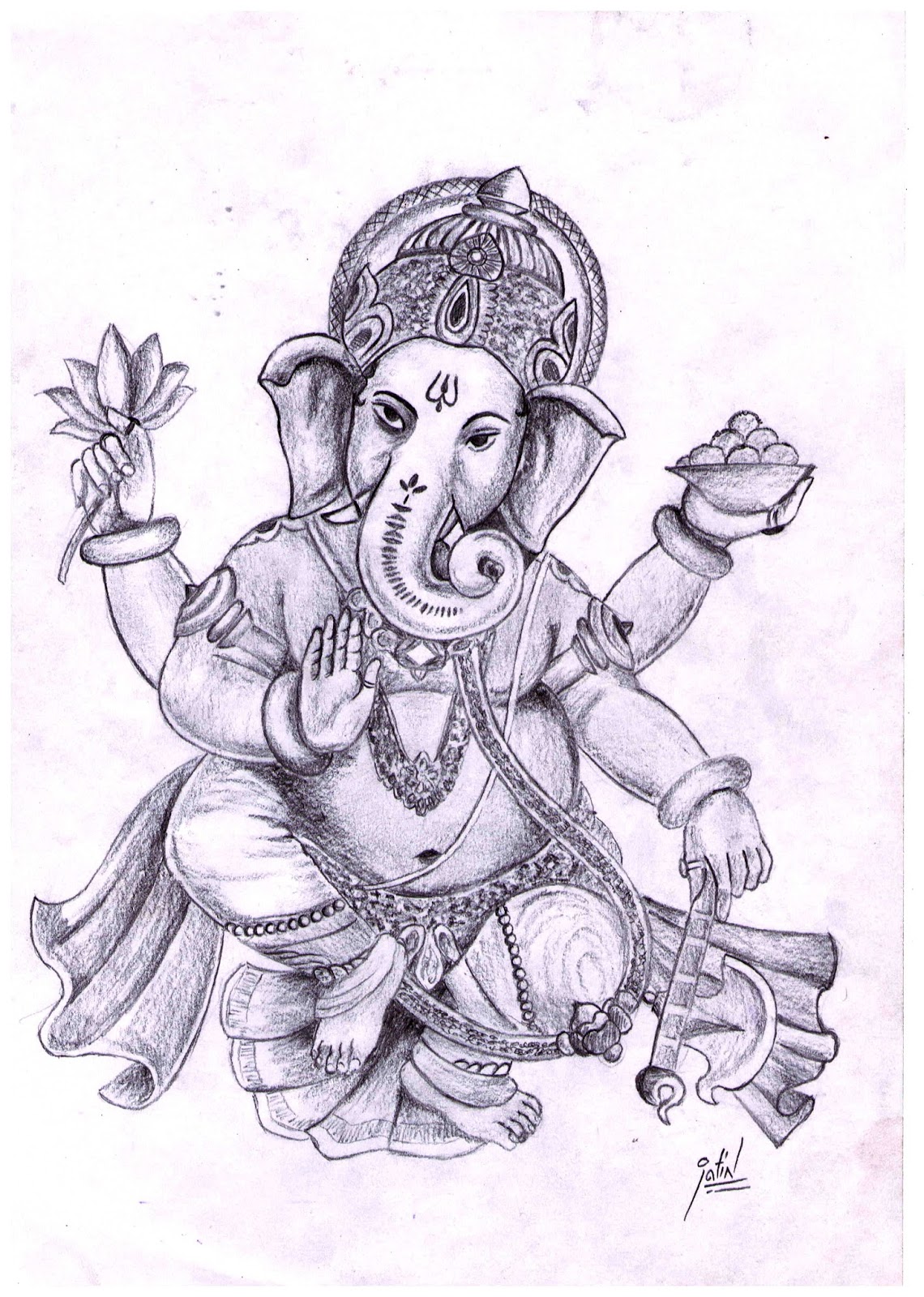 Gods Own Web Lord Ganesha Pencil Sketch Lord Ganesha Pencil Art