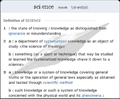 Definition of Science