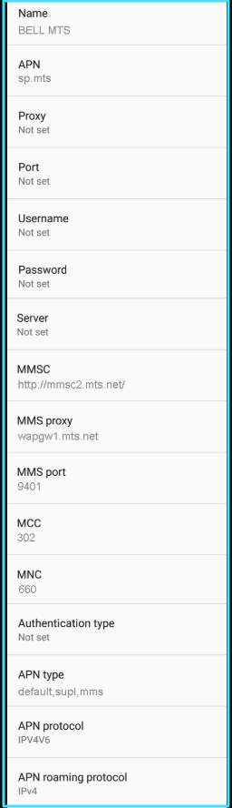 New MTS APN Settings For Android
