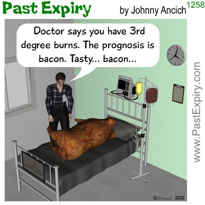 Cartoon about animals, food, illness, pigs, 