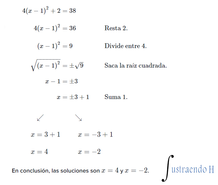 Ecuaciones de segundo grado o ecuaciones cuadráticas, método sacar raíz