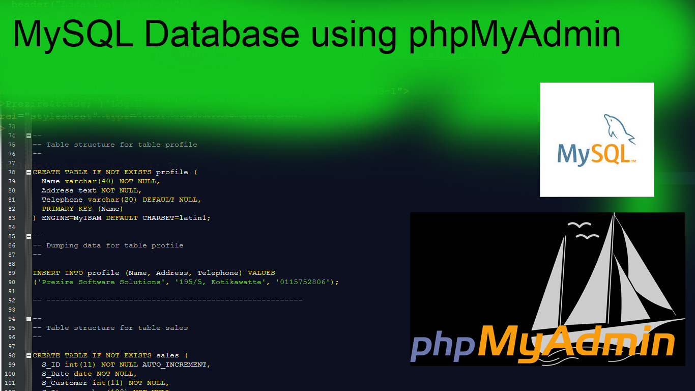 My SQL Database Structure ~ PHP