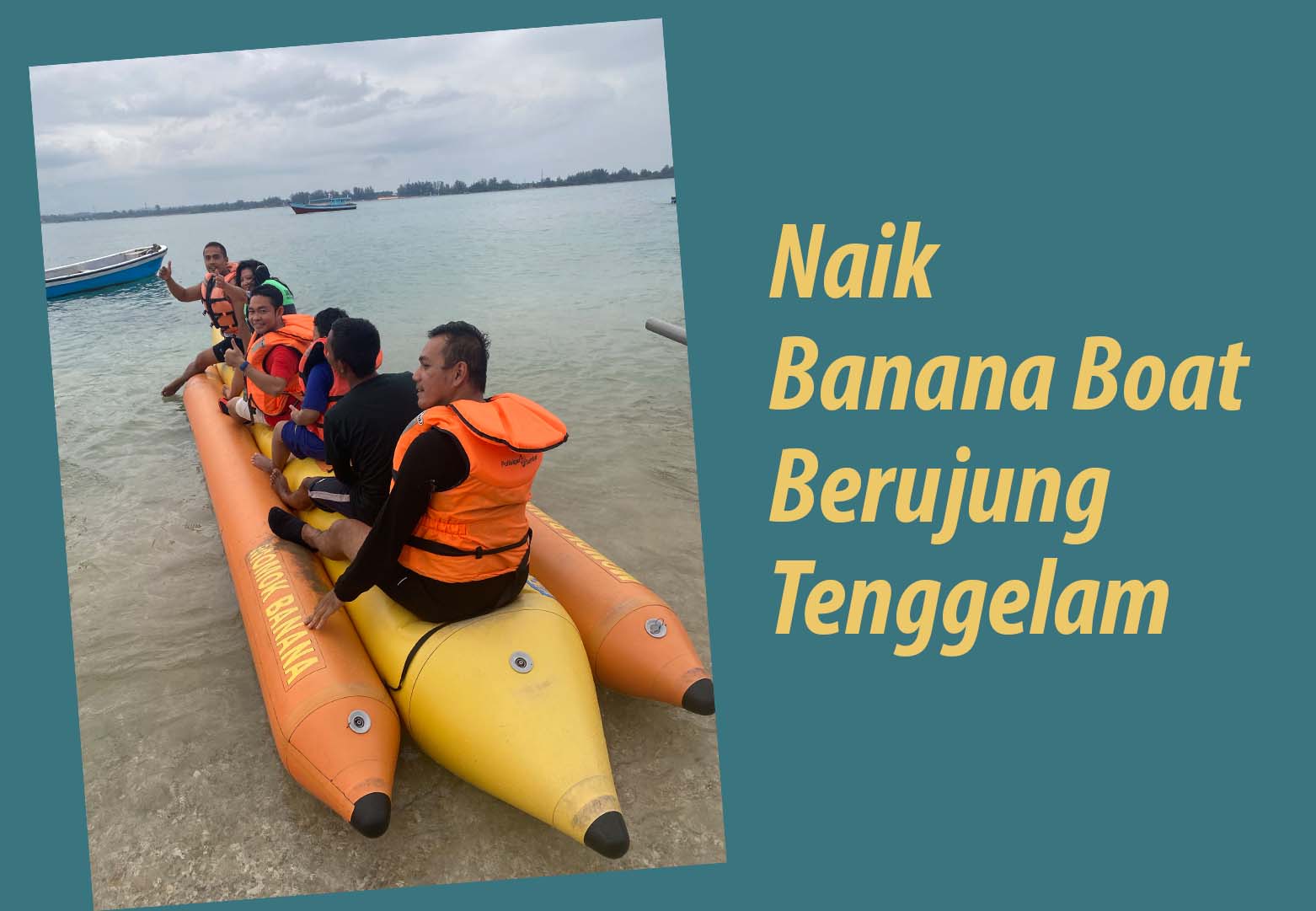 Banana Boat di Pulau Angso Duo,  pantai Gandoriah, pariaman, sumatera barat, sumbar, pantai di sumbar