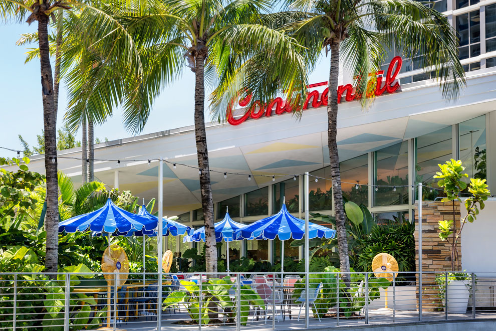 Enjoy globally inspired modern dishes in mid century style at The Continental restaurant The Continental Restaurant