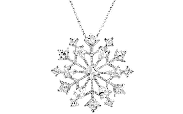 Daily Jewelry Deal: Silver White Sapphire Snowflake Necklace $32.95 ...