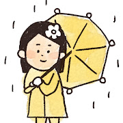 傘を持った女の子のイラスト（梅雨）