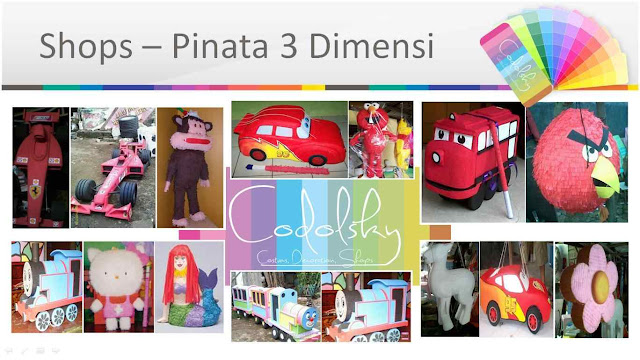Jual Pinata ultah ulang tahun anak 3D harga murah bisa dipukul dan di tarik untuk birthday party