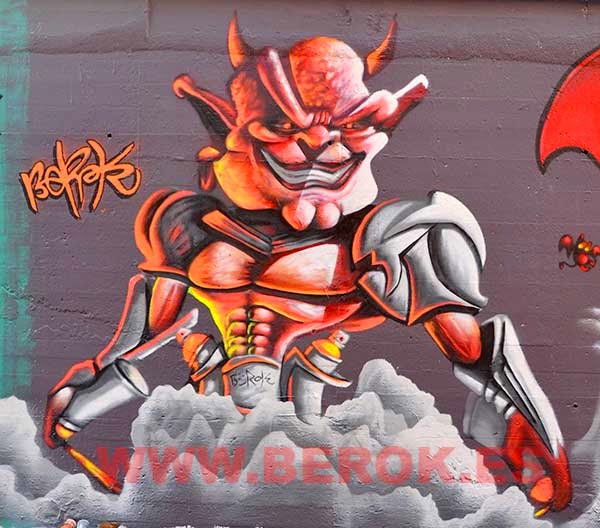 Graffiti demonio fluorescente