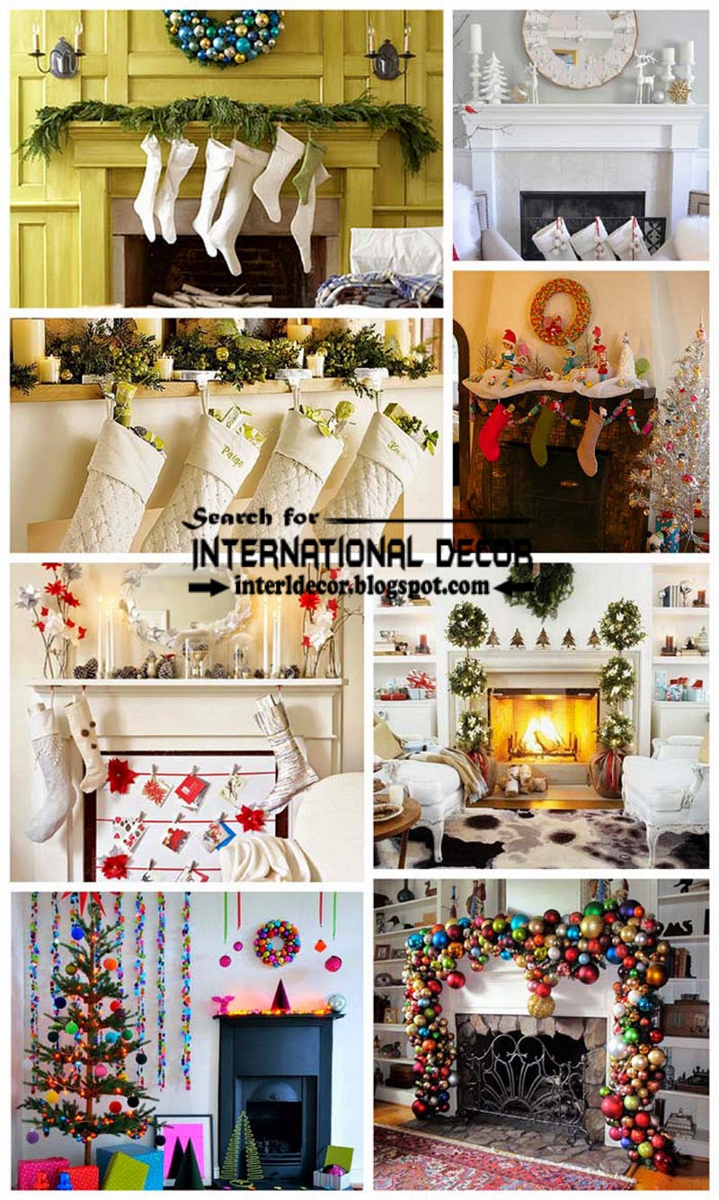 best Christmas decorating ideas for fireplace 2015, Christmas fireplace mantel decor 2015