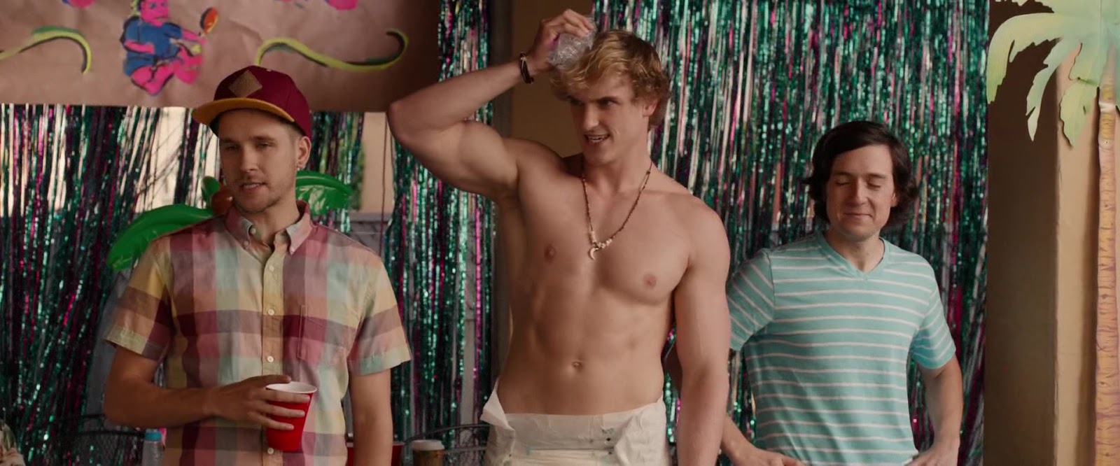 Logan Paul and Andrew Bachelor shirtless in Where's The Money? 